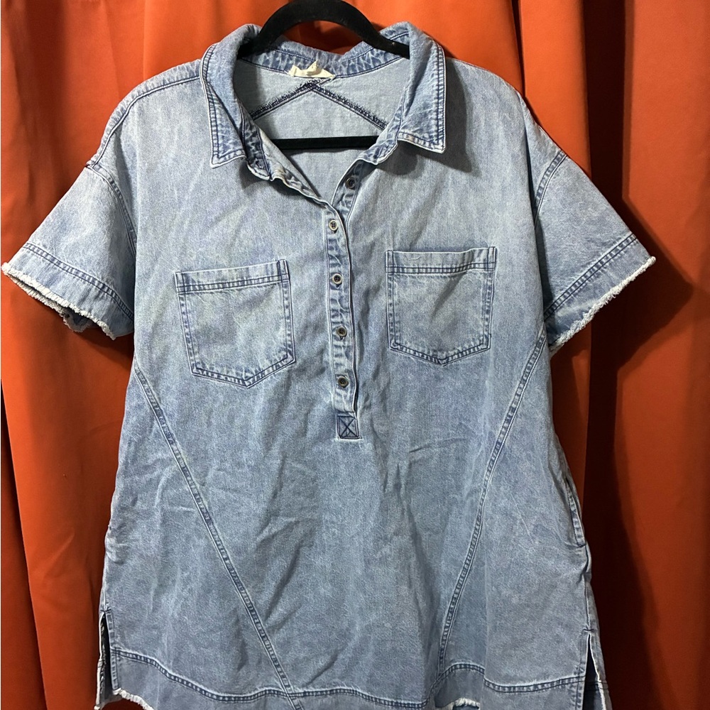 Easel Light Blue Denim Shirt